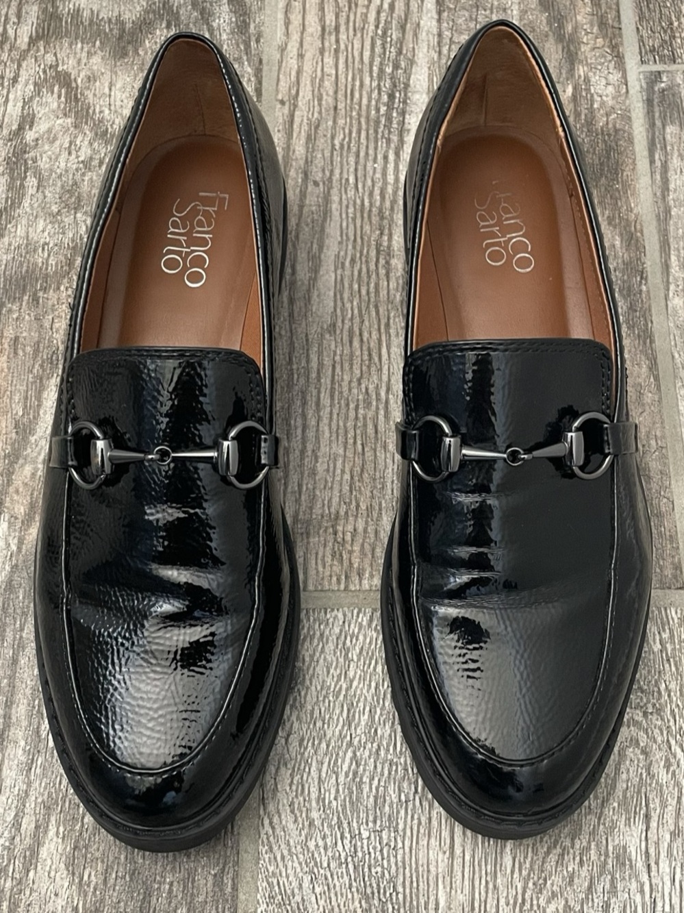 Franco Sarto Cason Horsebit Loafer Patent Black US 8M